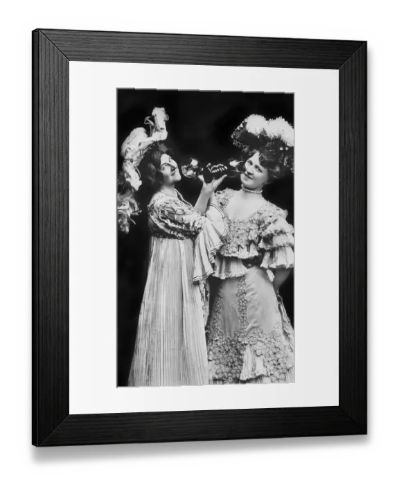 Framed Print : Two women drinking wine, 1910s, Germany, Europe Framed Print : Two women drinking wine, 1910s, Germany, Europe