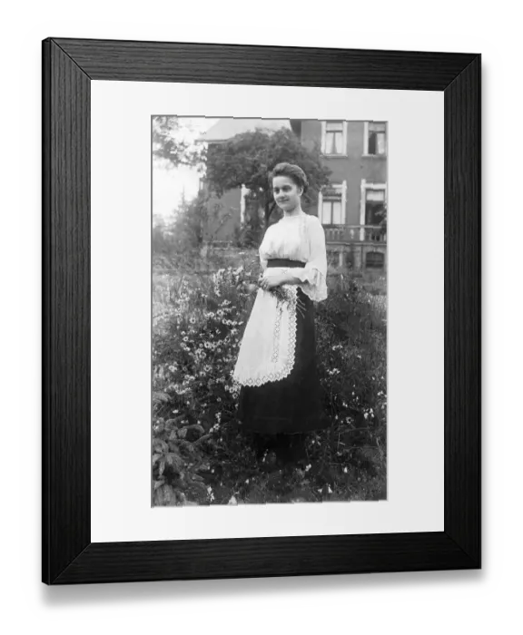 Framed Print : Maid Picking Margaritas in the Garden Framed Print : Maid Picking Margaritas in the Garden