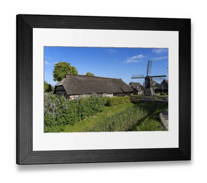 Framed Print : Rieck House, windmill, open-air museum Framed Print : Rieck House, windmill, open-air museum