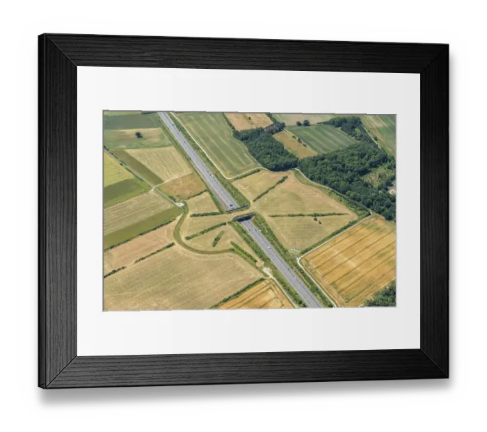 Framed Print : Aerial view of the A39 Wild Bridge near Braunschweig