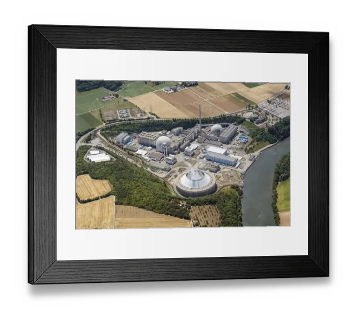 Framed Print : Aerial view, Neckarwestheim nuclear power plant Framed Print : Aerial view, Neckarwestheim nuclear power plant