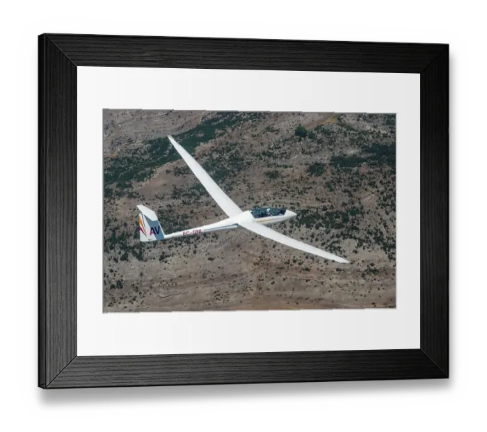 Framed Print : Aerial view of a glider, Nimbus 4 DM in Spain