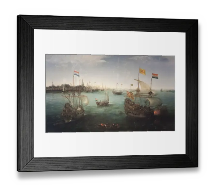 Framed Print : View over the IJ river westbound