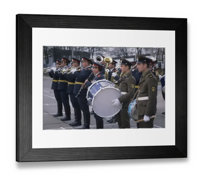 Framed Print : Russian military band at an army barracks in Frankfurt Oder
