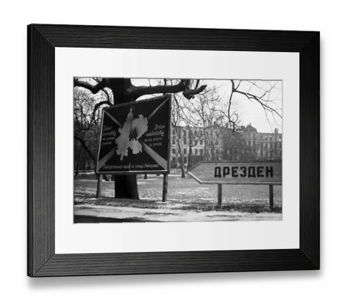 Framed Print : Signpost to Dresden, 1948, Leipzig Framed Print : Signpost to Dresden, 1948, Leipzig