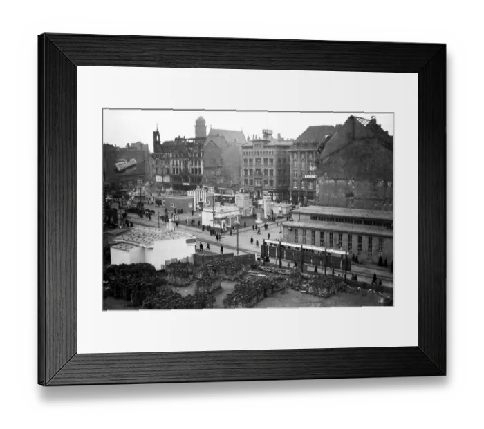 Framed Print : Leipziger Messe, Provisional exhibition stands on the market