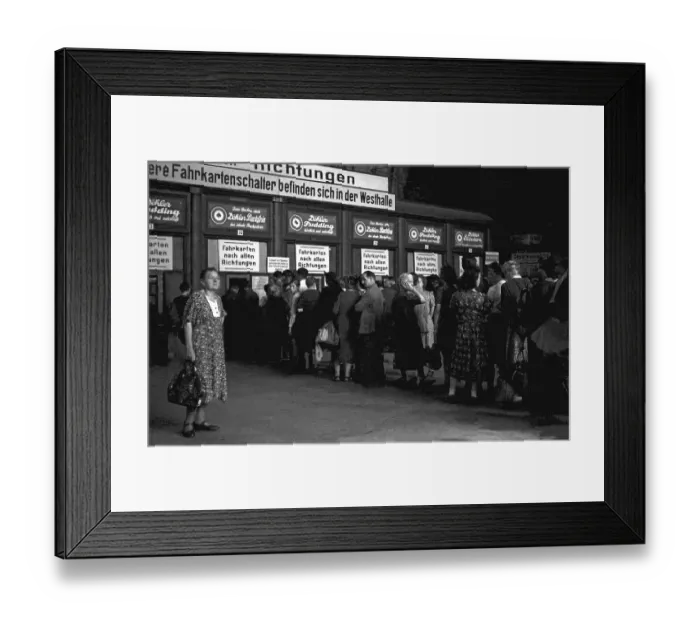 Framed Print : Ticket office, 1948, Central Station