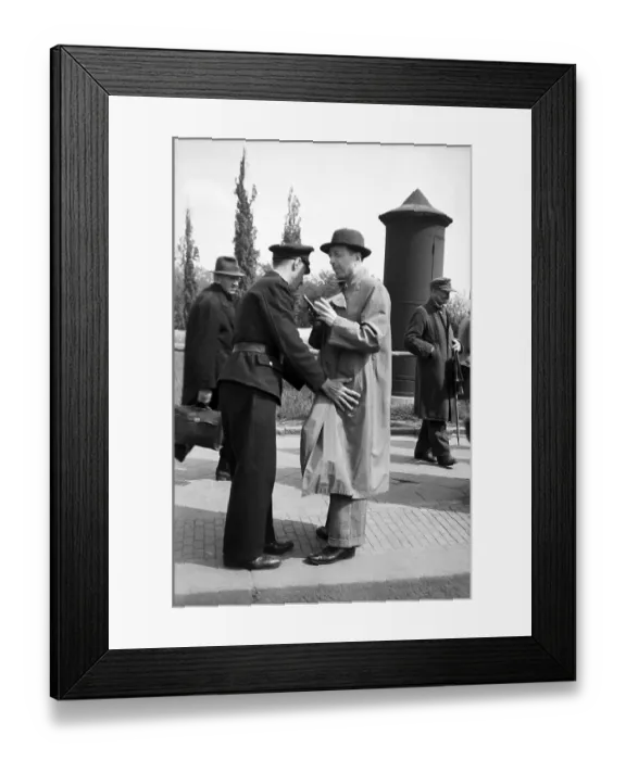 Framed Print : Police control, black market, 1948
