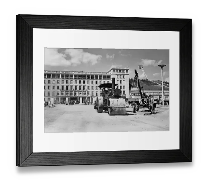 Framed Print : Last construction works at the Zentralstadion Framed Print : Last construction works at the Zentralstadion
