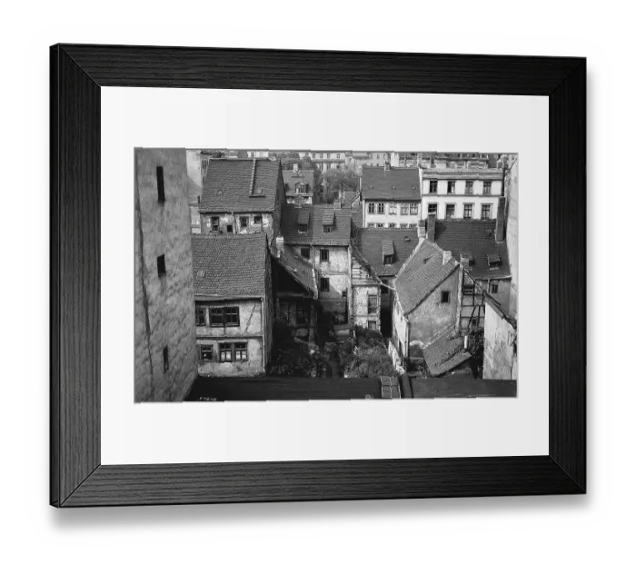 Framed Print : Old buildings, 1954, Leipzig, Seeburgviertel Framed Print : Old buildings, 1954, Leipzig, Seeburgviertel