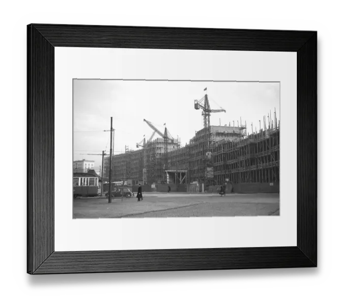Framed Print : Construction site, 1954, ring development Rossplatz