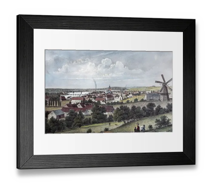 Framed Print : View of Landsberg on the Warta river