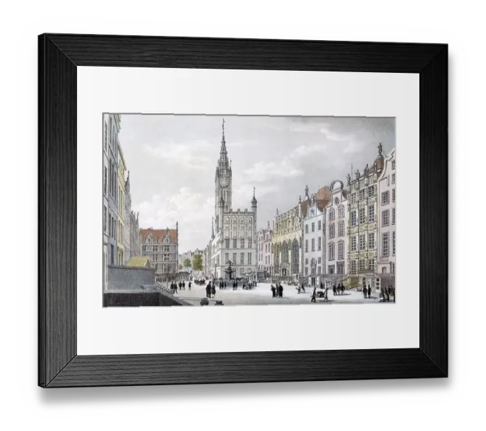 Framed Print : View of Gdansk, Long Market square