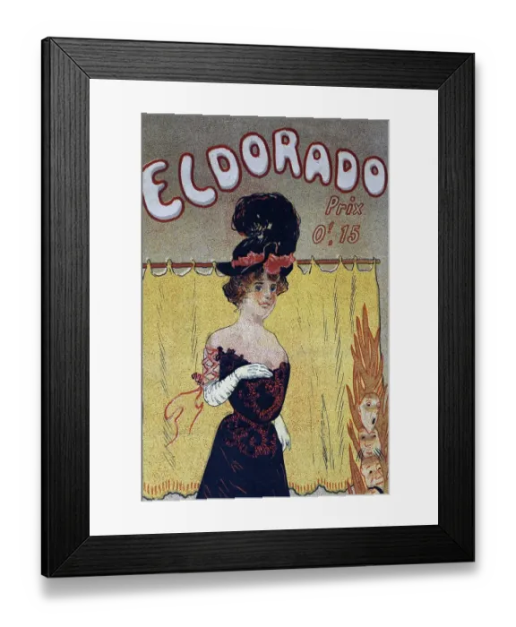 Framed Print : Illustration of a Parisian revue dancer Framed Print : Illustration of a Parisian revue dancer