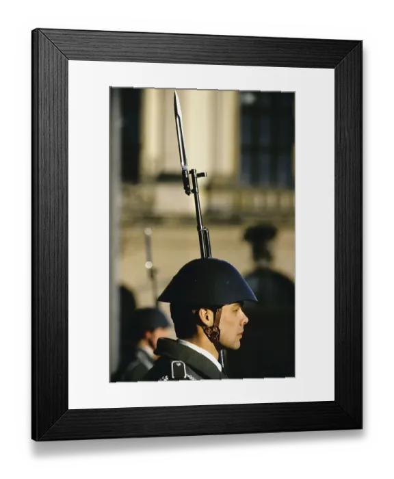 Framed Print : Young soldier from the former DDR keeps guard Framed Print : Young soldier from the former DDR keeps guard