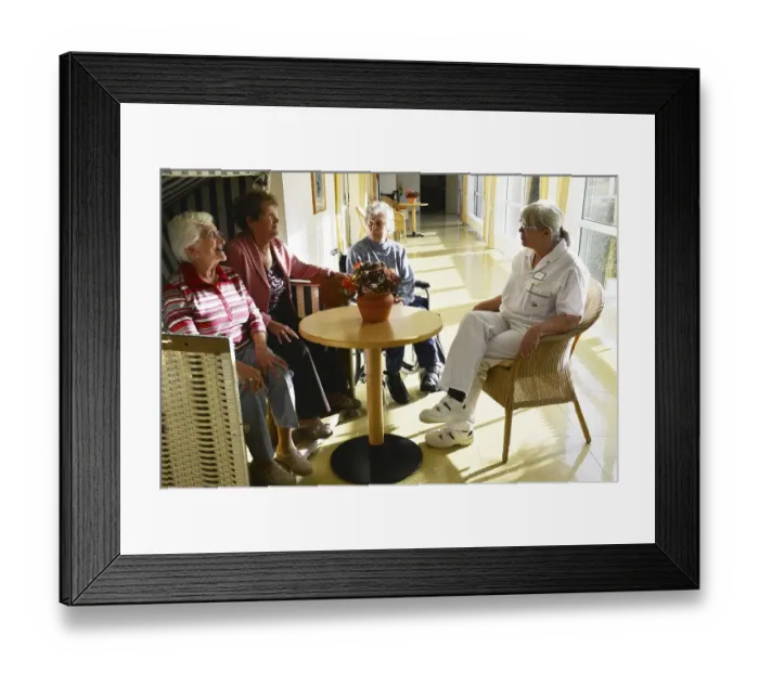 Framed Print : Exemplary care in old people's homes Framed Print : Exemplary care in old people's homes