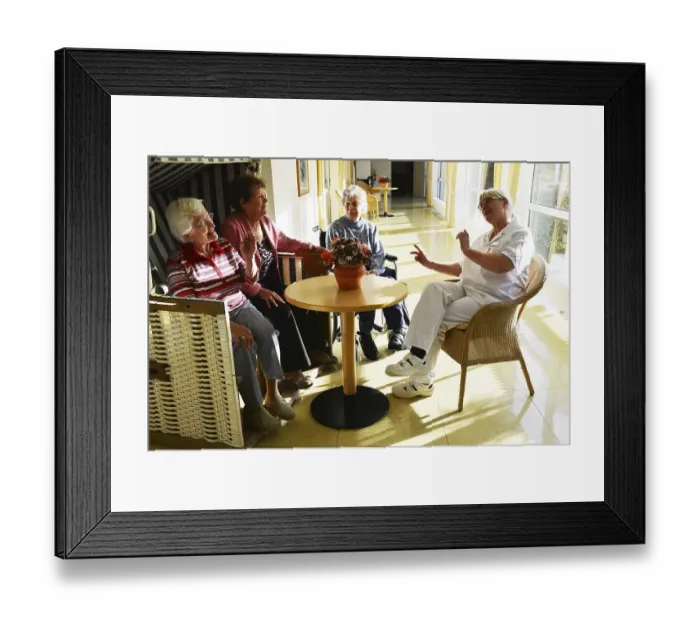 Framed Print : Exemplary care in old people's homes Framed Print : Exemplary care in old people's homes