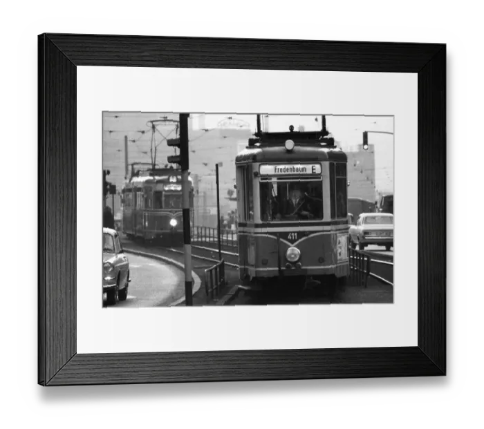 Framed Print : Urban transport in 1968 in the city of Dortmund Framed Print : Urban transport in 1968 in the city of Dortmund