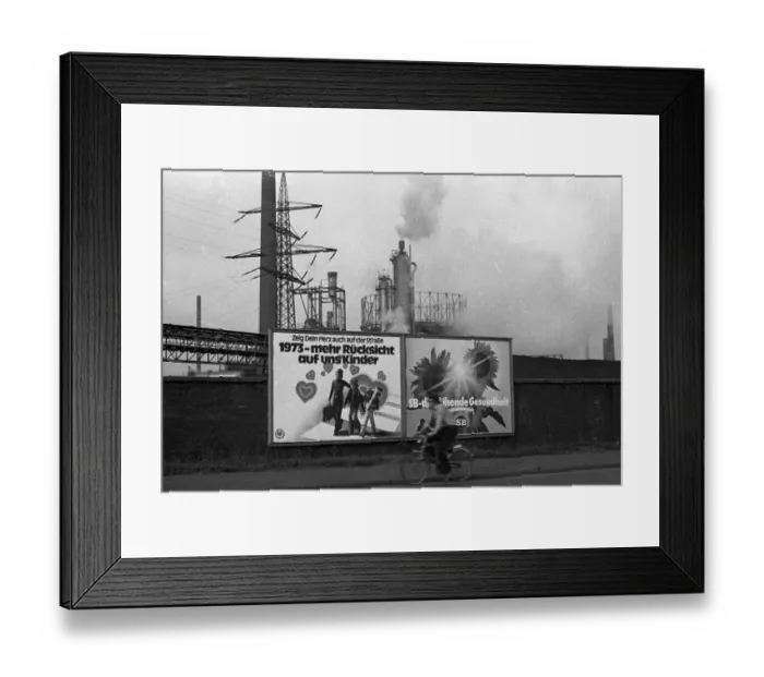 Framed Print : The Ruhr area in the summer of 1973 - here on 6-8 August 1973 - in Dortmund and Essen