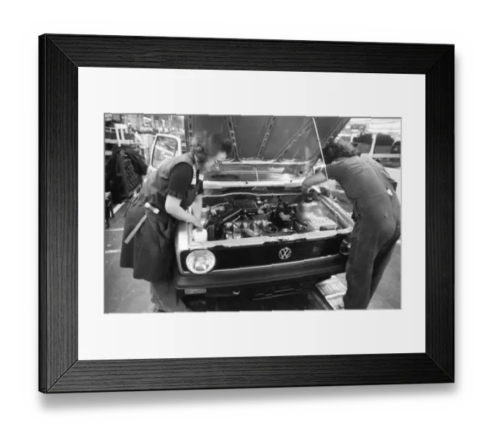 Framed Print : Production of the Golf at the VW plant on 10