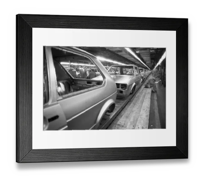 Framed Print : Production of the Golf at the VW plant on 10
