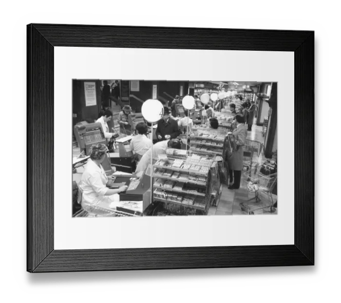 Framed Print : The food department of the department stores Karstadt 1982