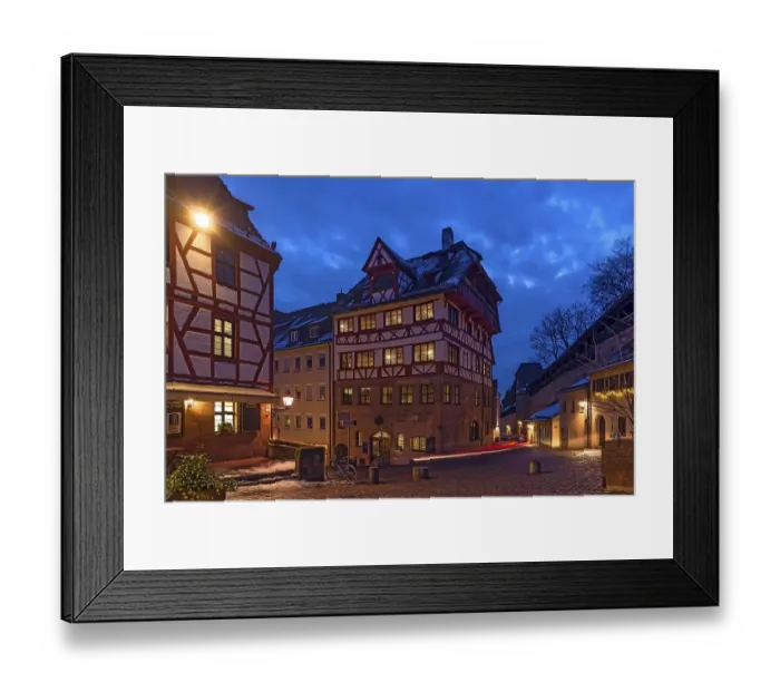 Framed Print : Albrecht Duerer House in evening illumination
