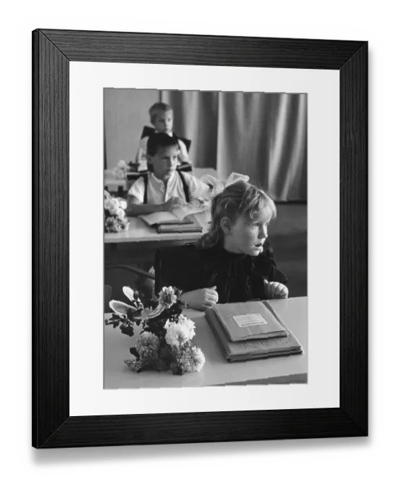 Framed Print : School beginners, Leipzig, GDR Framed Print : School beginners, Leipzig, GDR