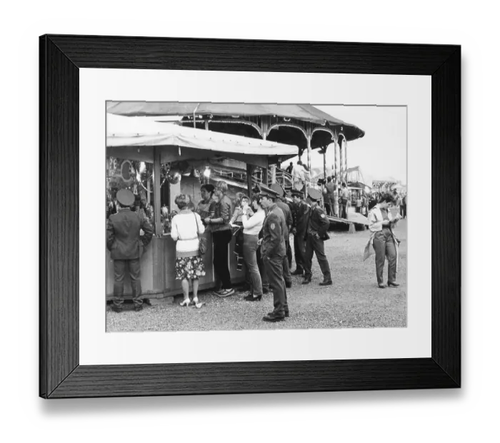 Framed Print : Soviet soldiers at a funfair, Leipzig