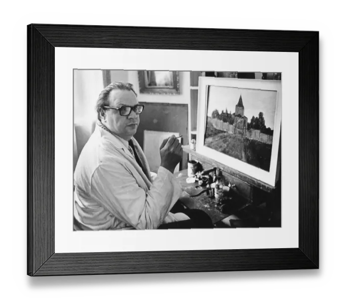 Framed Print : The Leipzig painter Heinz Mueller
