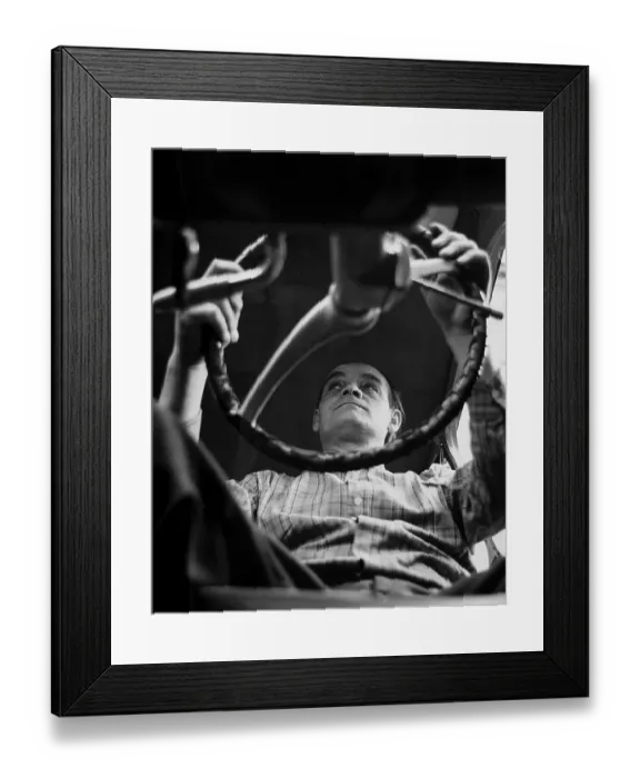 Framed Print : Man at the steering wheel of a Trabant 600 Framed Print : Man at the steering wheel of a Trabant 600