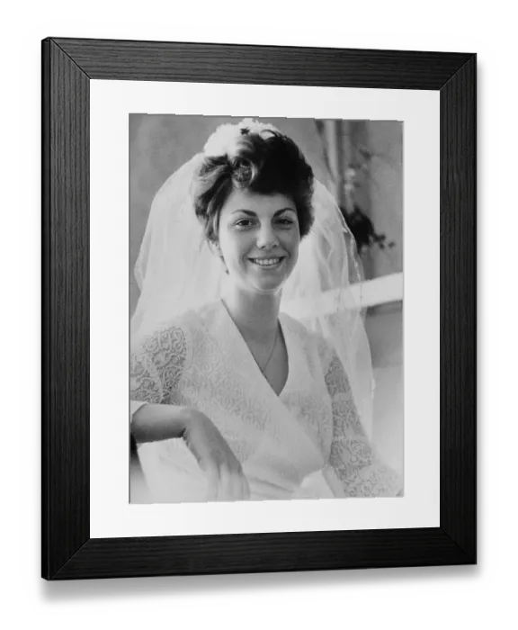 Framed Print : Young woman in a wedding dress Framed Print : Young woman in a wedding dress