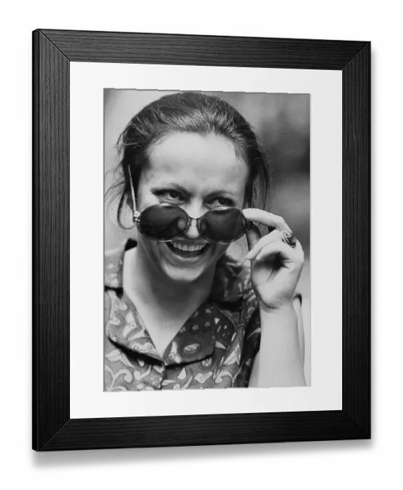 Framed Print : Young woman with sunglasses, East Germany