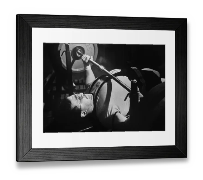 Framed Print : Weight lifter, athlete, East Germany