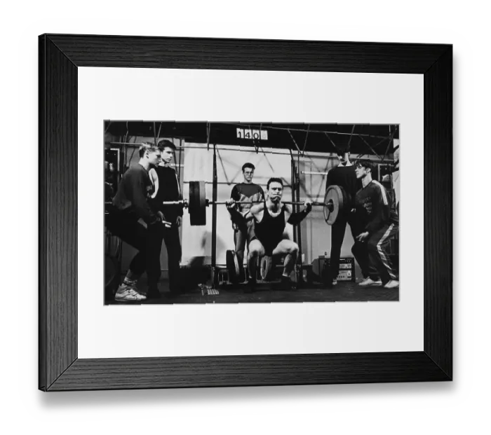 Framed Print : Power training athletes, circa 1986