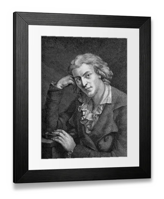 Framed Print : Schiller in 1787, historical illustration in Deutsche Literaturgeschichte or German literature from 1885
