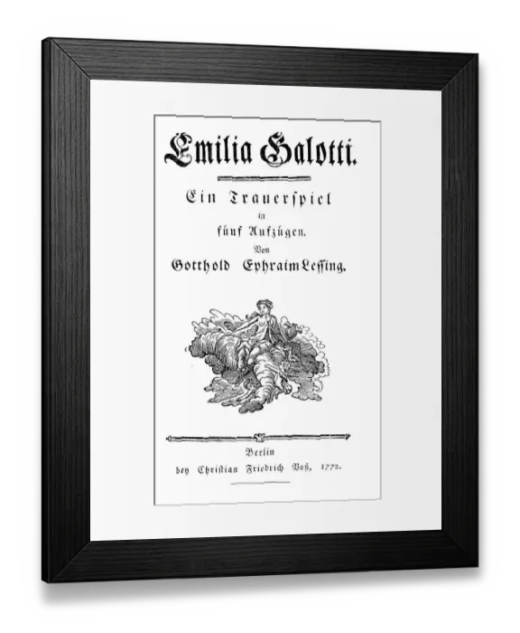 Framed Print : Title of the first edition of of Emilia Galotti Framed Print : Title of the first edition of of Emilia Galotti