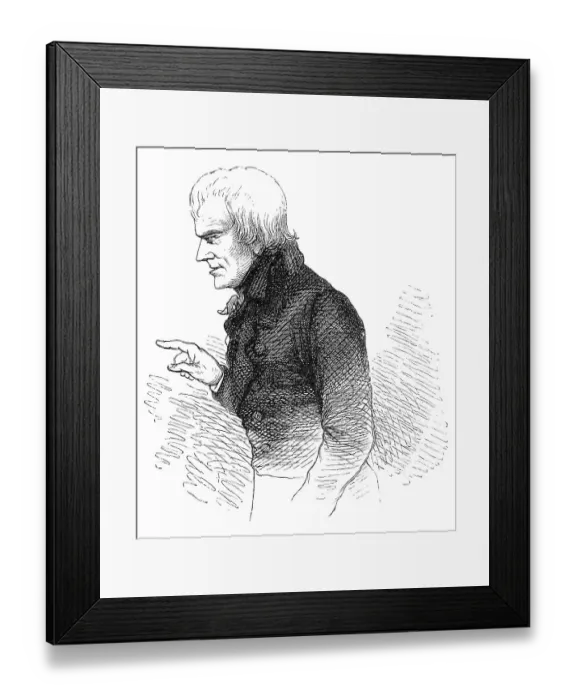 Framed Print : Hoelderlin at 55 years of age, historic illustration from Deutsche Literaturgeschichte