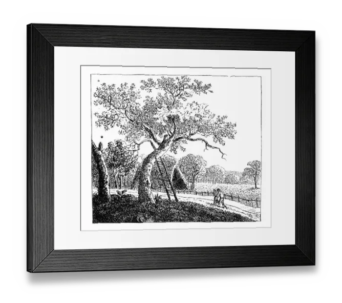 Framed Print : Handmade etching by Koerner, historic illustration from Deutsche Literaturgeschichte Framed Print : Handmade etching by Koerner, historic illustration from Deutsche Literaturgeschichte