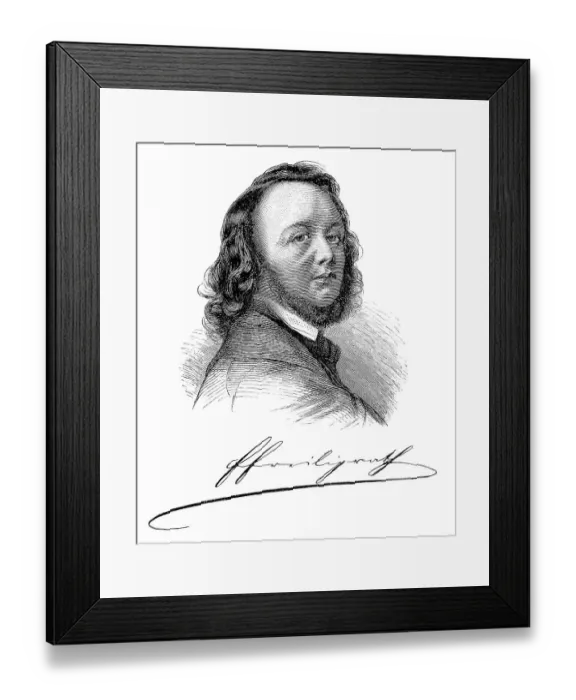 Framed Print : Ferdinand Freiligrath, after a portrait created during his stay in Duesseldorf