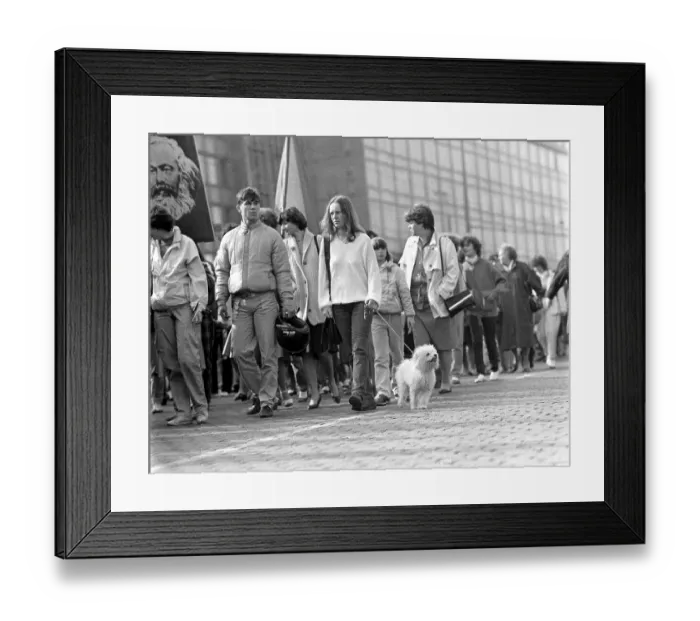 Framed Print : May Day march, Leipzig, about 1976