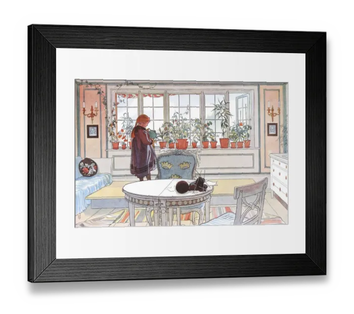 Framed Print : The flower window, illustration in The House in the Sun by Carl Larsson Framed Print : The flower window, illustration in The House in the Sun by Carl Larsson