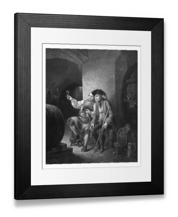 Framed Print : Wine tasting, historical engraving from 1852 Framed Print : Wine tasting, historical engraving from 1852