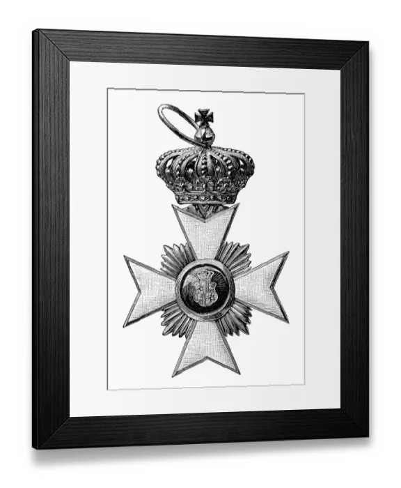 Framed Print : 1st class cross of honour with a crown