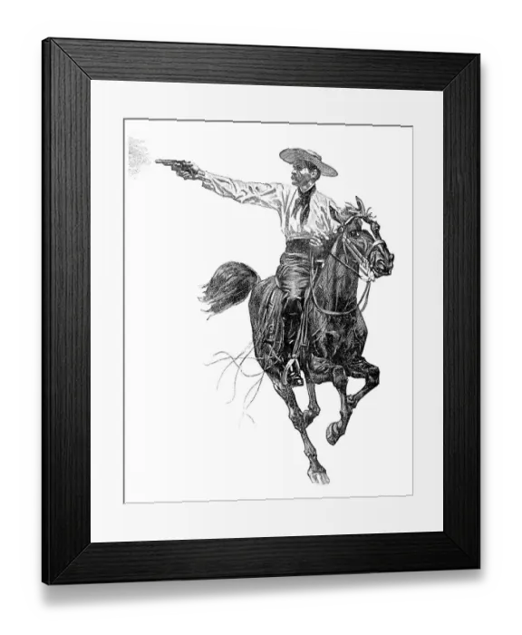 Framed Print : Shooting while riding in gallop