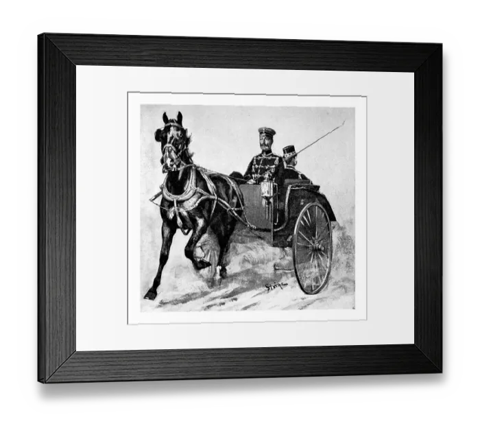 Framed Print : Kaiser Wilhelm II in a horse-drawn carriage Framed Print : Kaiser Wilhelm II in a horse-drawn carriage