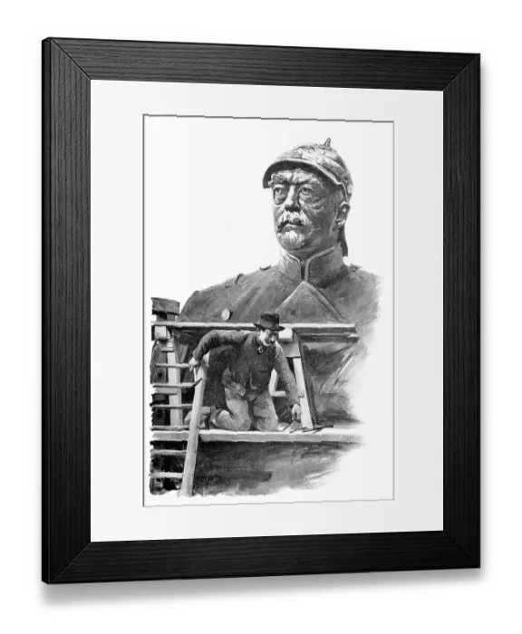 Framed Print : Head of the Bismarck Monument, Modern Art in Master Woodcuts