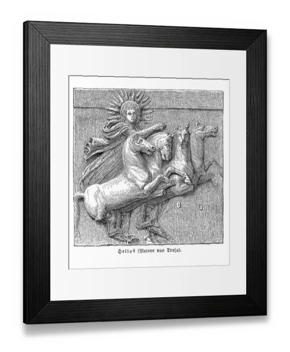 Framed Print : Helios, Metope of Troy, an illustration from Meyers Konversations-Lexikon Framed Print : Helios, Metope of Troy, an illustration from Meyers Konversations-Lexikon