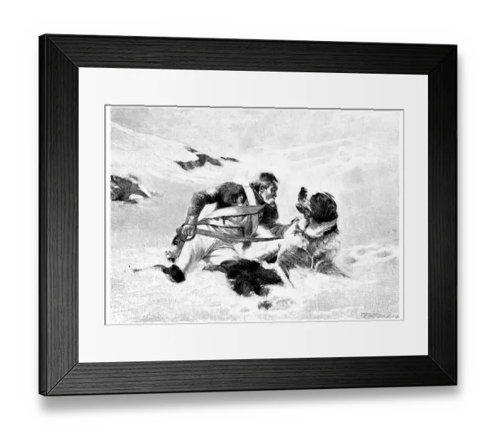 Framed Print : Barry's death, an illustration from Moderne Kunst in Meisterholzschnitten