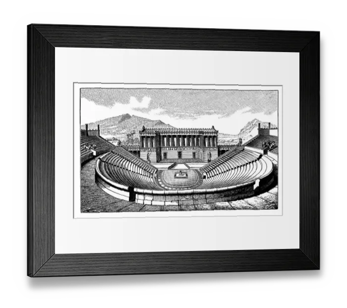 Framed Print : Amphitheatre at Segesta, illustration Framed Print : Amphitheatre at Segesta, illustration